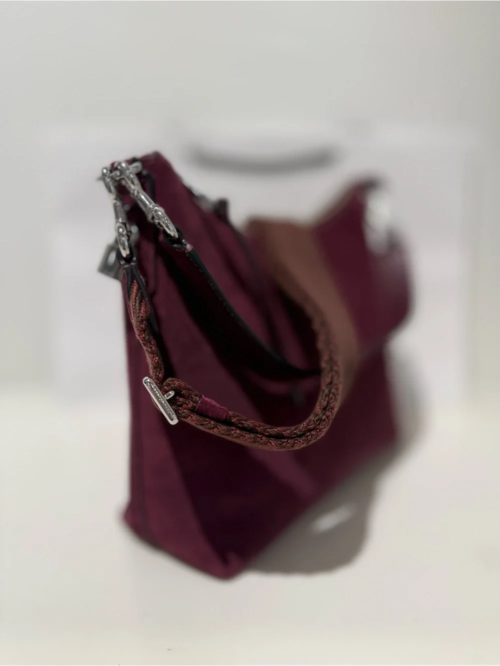 NWT Marc Jacobs suede convertible drifter large hobo - dark plum